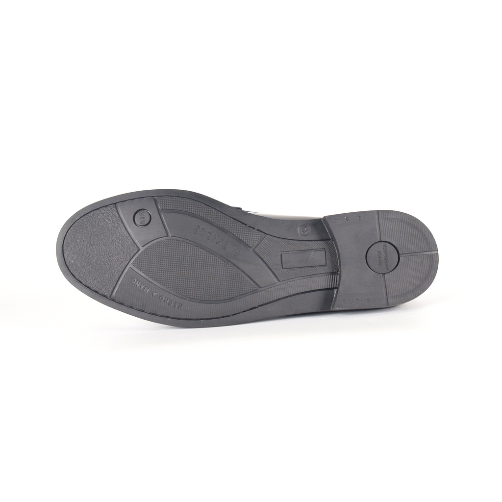 Mocasines de piel Elegancia - Mujer - Negro - Suela de Goma
