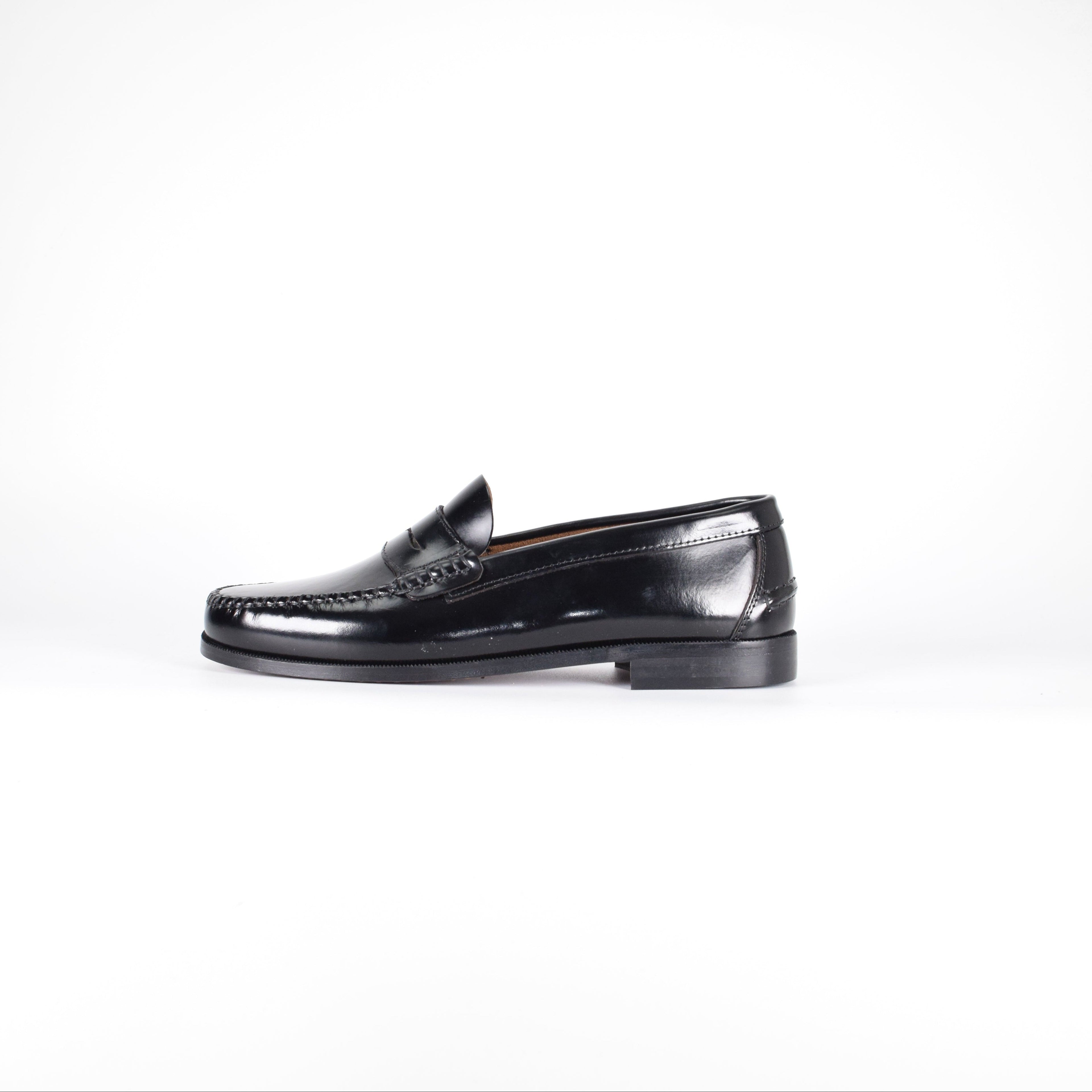 Mocasines de piel Elegancia - Mujer - Negro - Suela de Goma