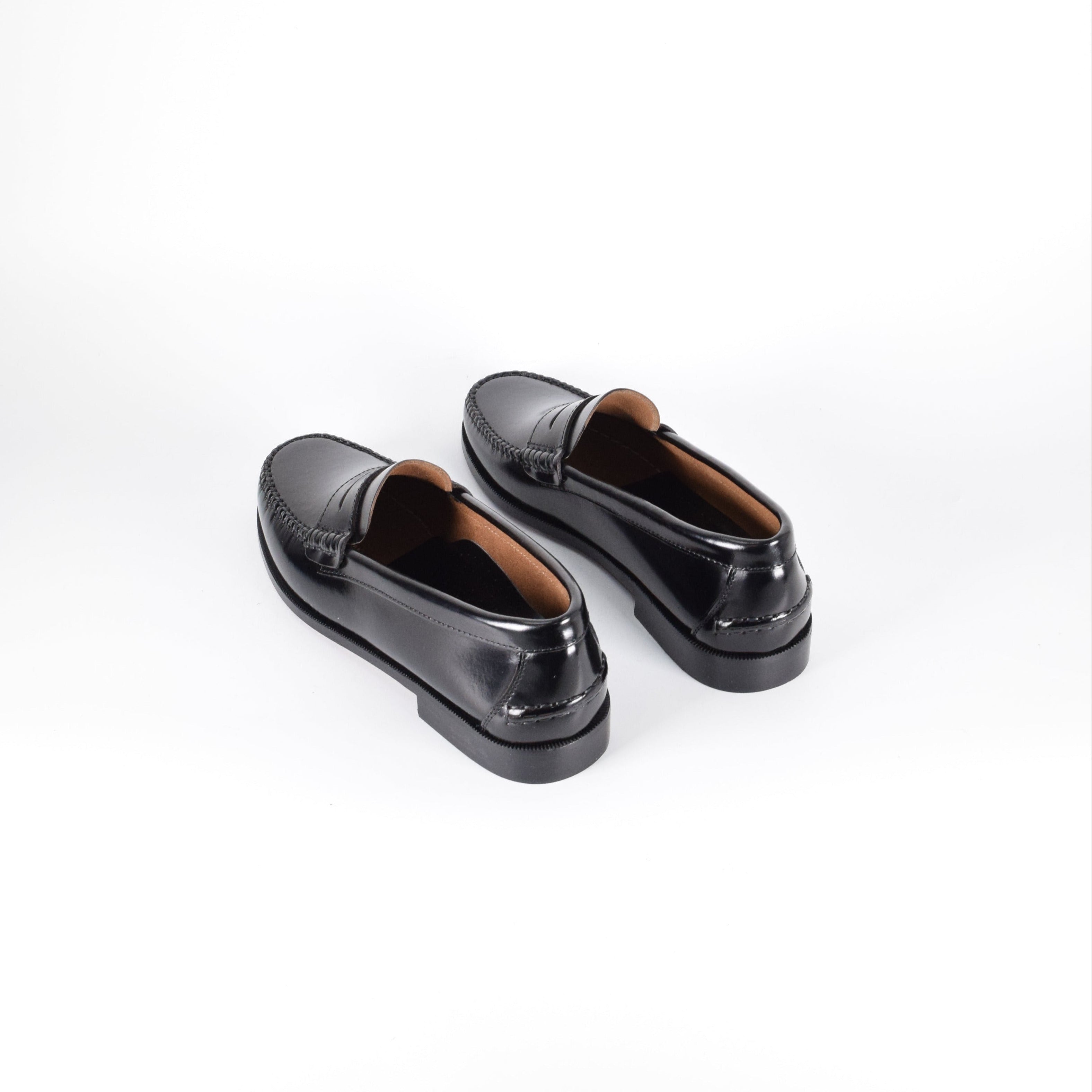 Mocasines de piel Elegancia - Mujer - Negro - Suela de Goma